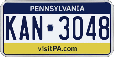 PA license plate KAN3048