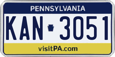 PA license plate KAN3051