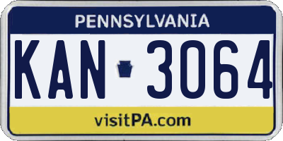 PA license plate KAN3064