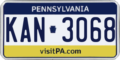 PA license plate KAN3068