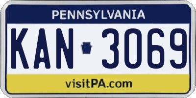 PA license plate KAN3069