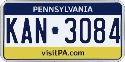PA license plate KAN3084