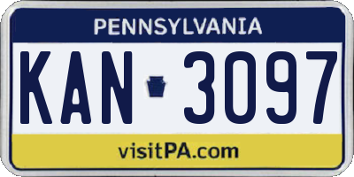 PA license plate KAN3097