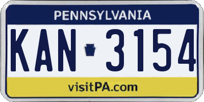 PA license plate KAN3154