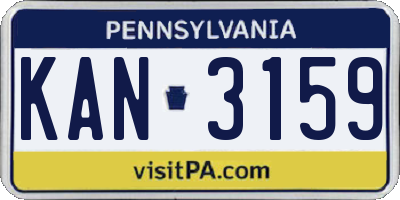PA license plate KAN3159