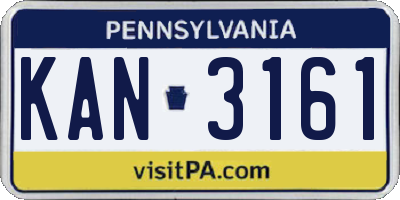 PA license plate KAN3161