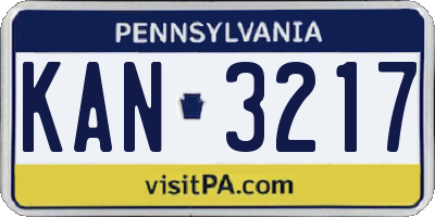 PA license plate KAN3217
