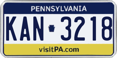 PA license plate KAN3218