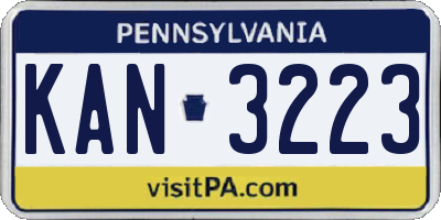 PA license plate KAN3223