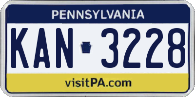 PA license plate KAN3228