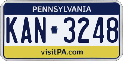 PA license plate KAN3248
