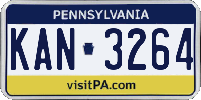 PA license plate KAN3264