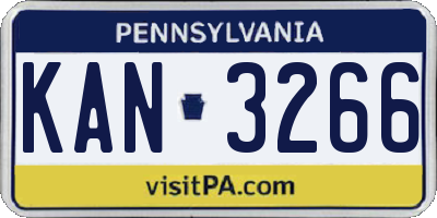 PA license plate KAN3266