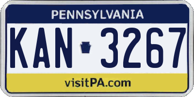 PA license plate KAN3267