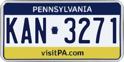 PA license plate KAN3271