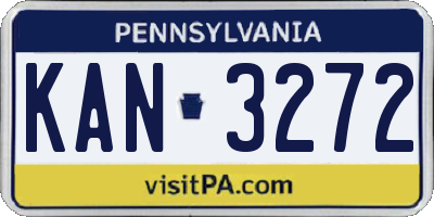 PA license plate KAN3272