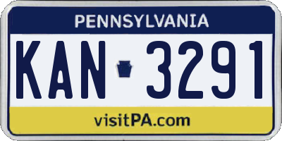 PA license plate KAN3291