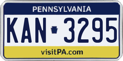 PA license plate KAN3295