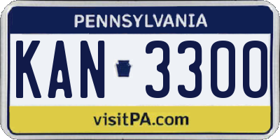 PA license plate KAN3300