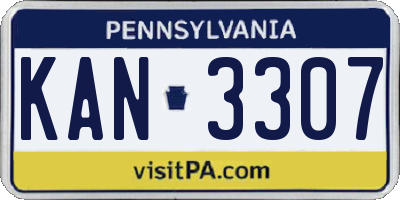 PA license plate KAN3307
