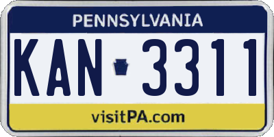 PA license plate KAN3311