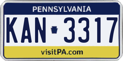 PA license plate KAN3317
