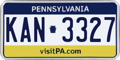 PA license plate KAN3327