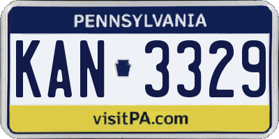 PA license plate KAN3329