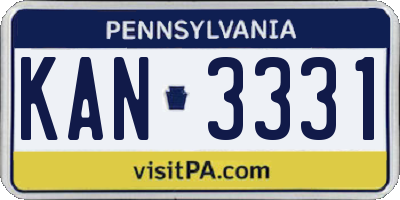 PA license plate KAN3331