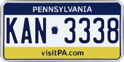PA license plate KAN3338