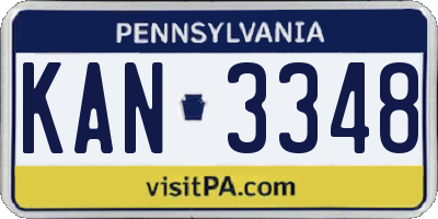 PA license plate KAN3348