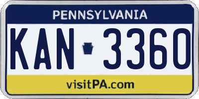 PA license plate KAN3360