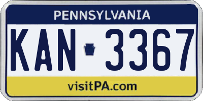 PA license plate KAN3367