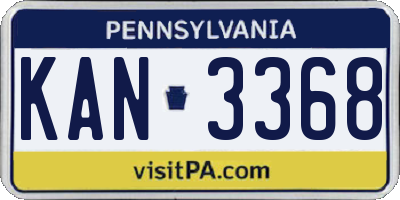 PA license plate KAN3368