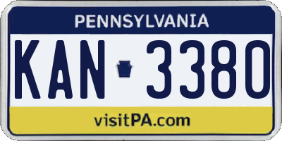 PA license plate KAN3380