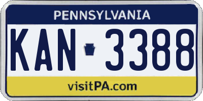 PA license plate KAN3388