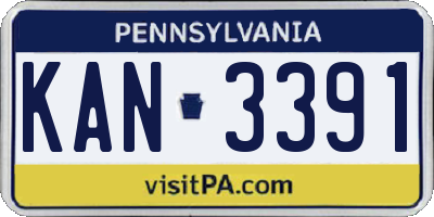 PA license plate KAN3391