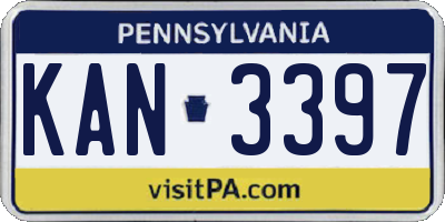 PA license plate KAN3397