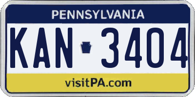 PA license plate KAN3404