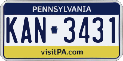 PA license plate KAN3431