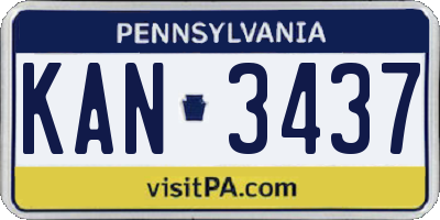 PA license plate KAN3437