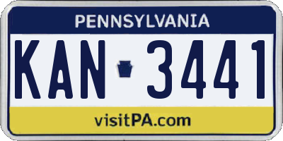 PA license plate KAN3441