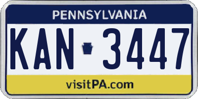 PA license plate KAN3447