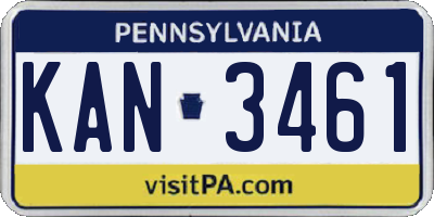 PA license plate KAN3461