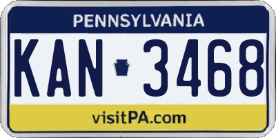PA license plate KAN3468