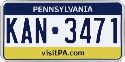 PA license plate KAN3471