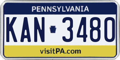 PA license plate KAN3480