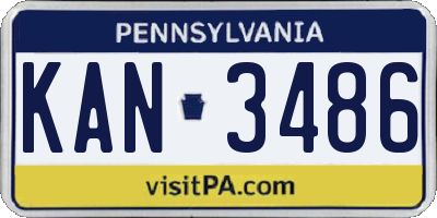 PA license plate KAN3486