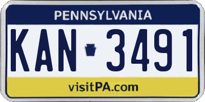 PA license plate KAN3491