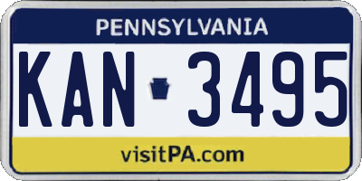 PA license plate KAN3495